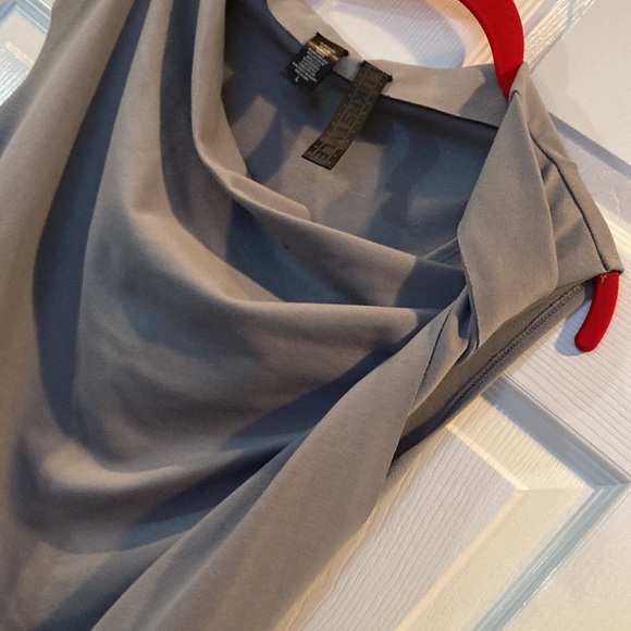 Lukastyle Gray Dress w/one Shoulder Twist Sz L - Picture 3 of 11